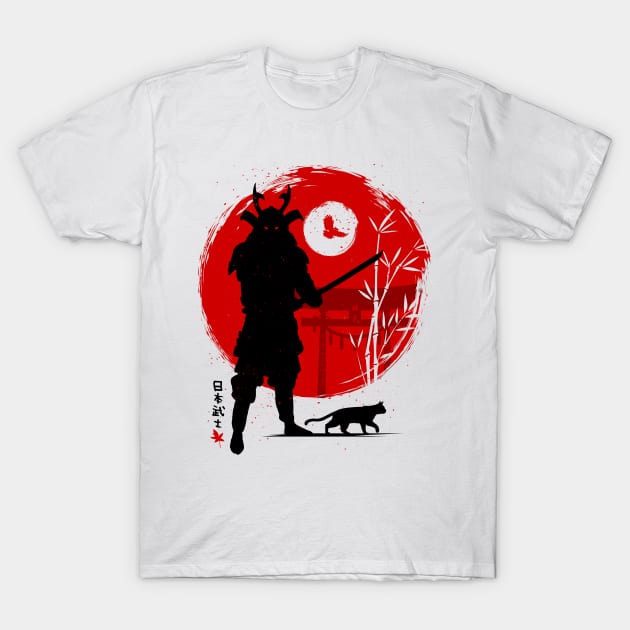 Samurai with his cat T-Shirt by albertocubatas